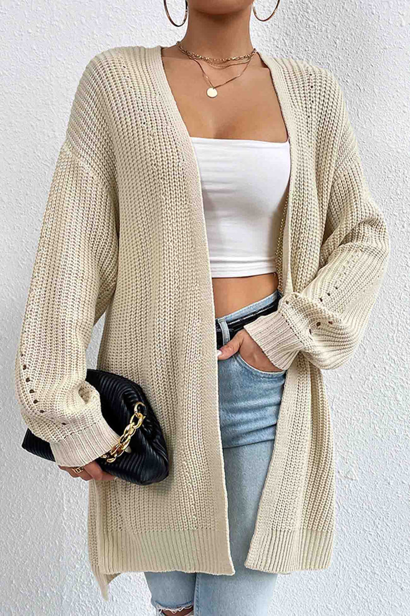 Open Front Mid-length Cardigan