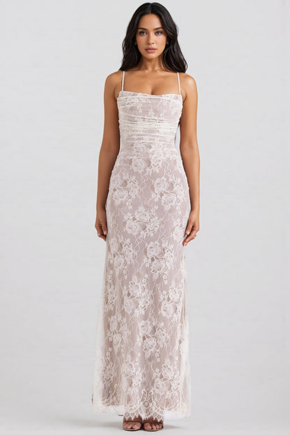 Yoshi Cream Lace Maxi Dress