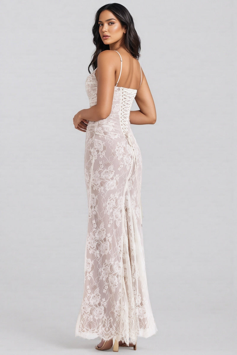Yoshi Cream Lace Maxi Dress