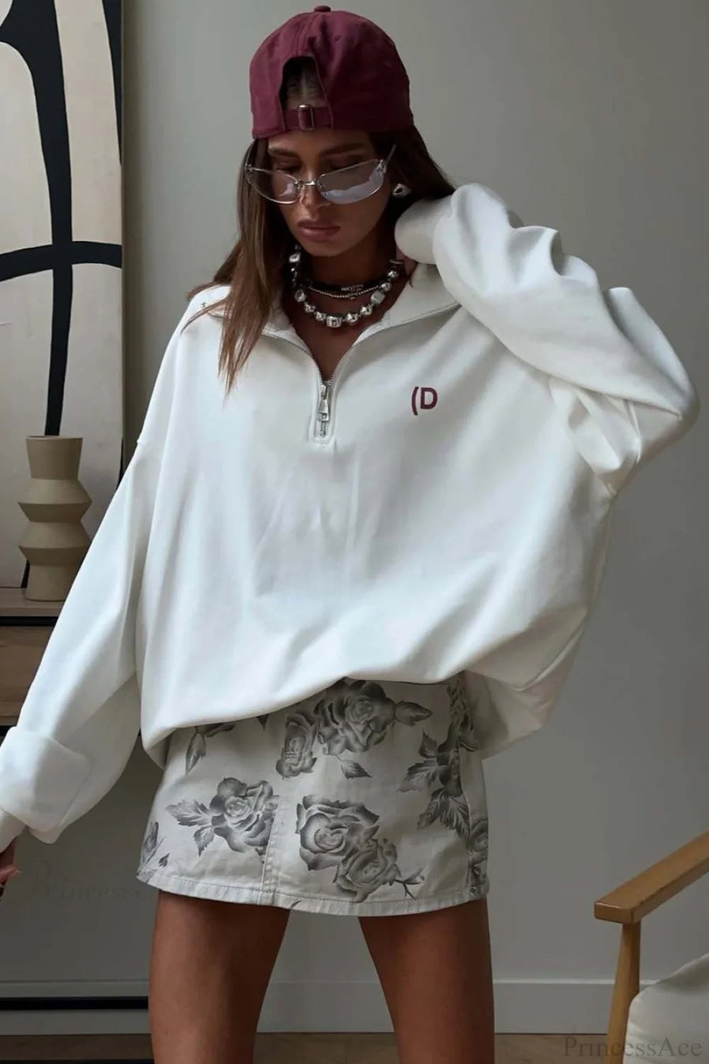 Athletic Color Block Letter Print Sweatshirt