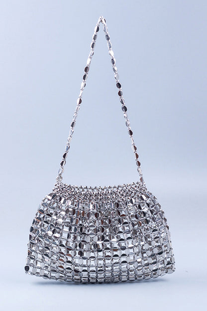 Handmade Flat Beaded Beaded Woven Handbag Bag