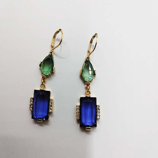 Vintage Sapphire Emerald Earrings