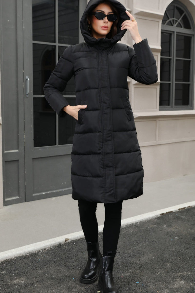 Hooded Longline Puffer Coat