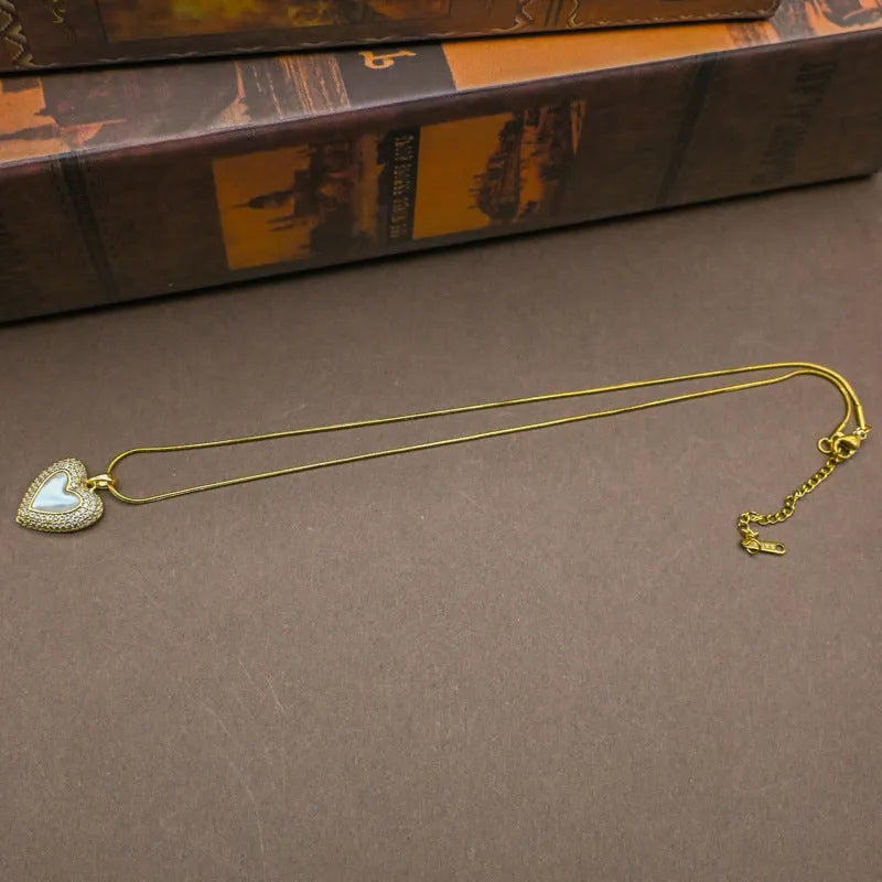 Elegant Pearl Heart Necklace