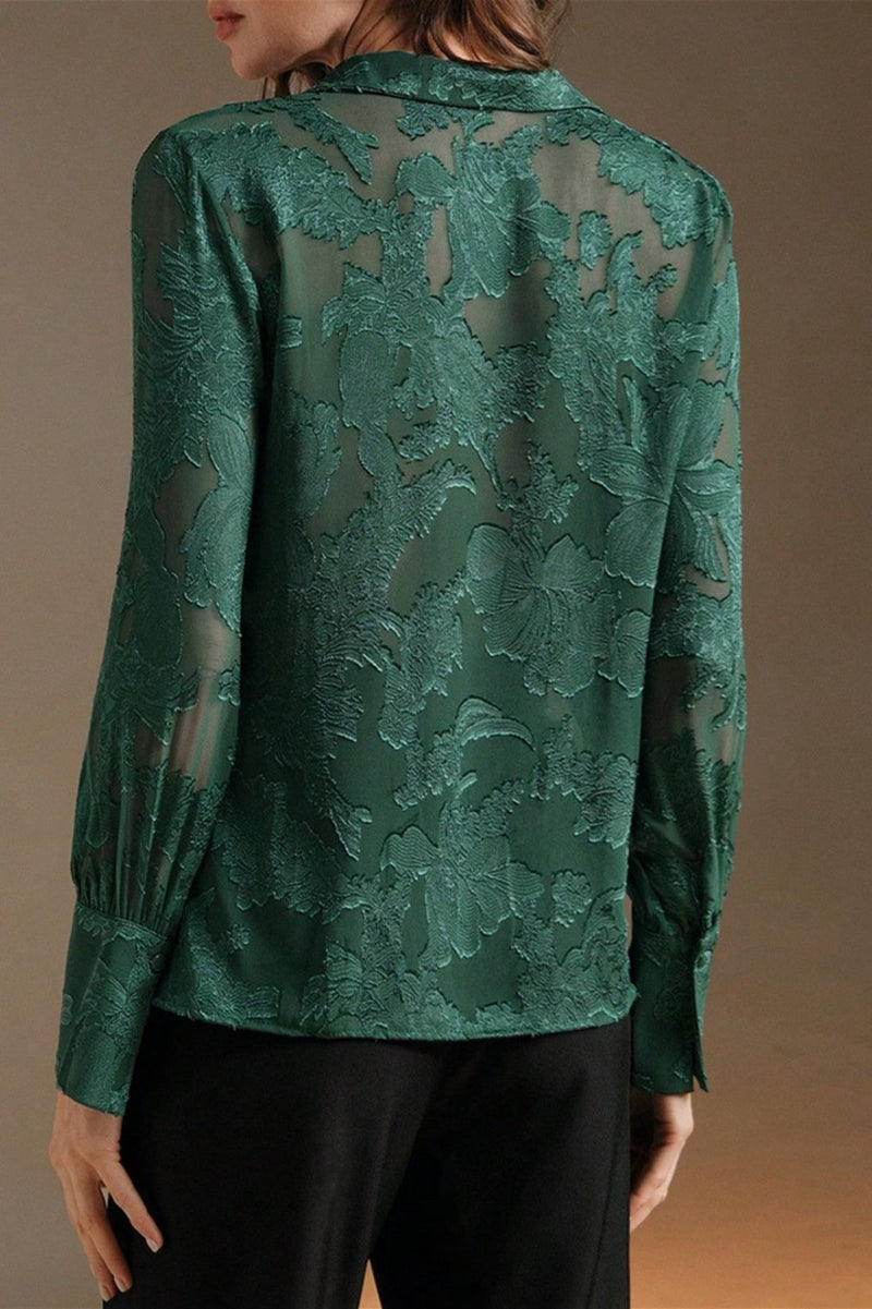 Jacquard Turtleneck Blouse