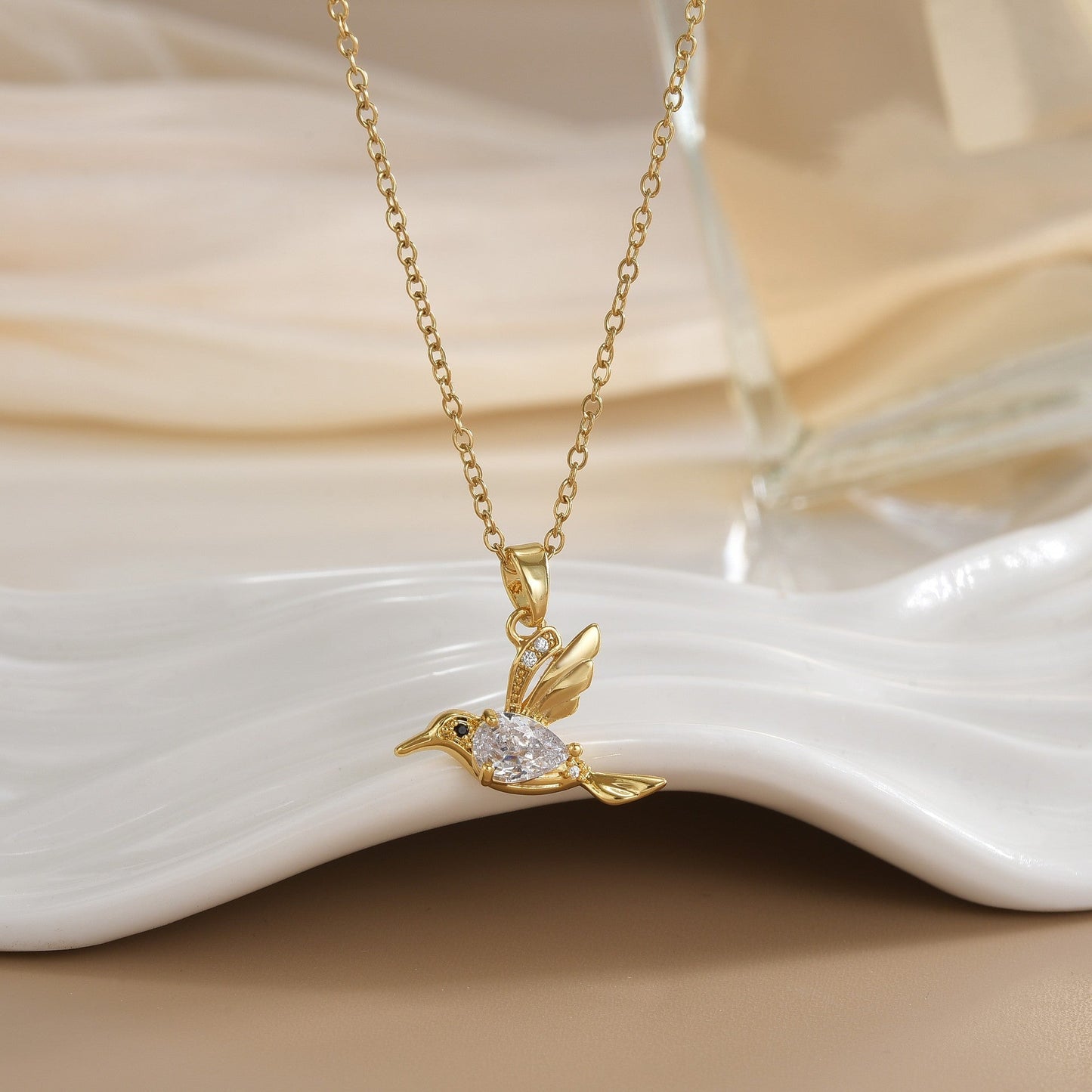 Elegant Gold Bird Necklace
