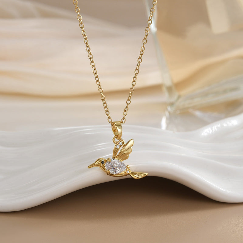 Elegant Gold Bird Necklace