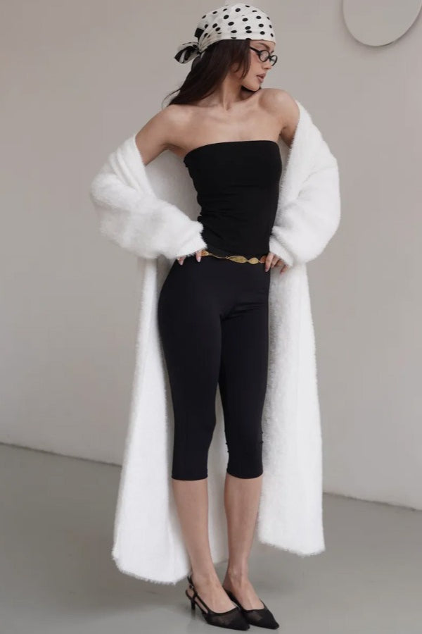 Long Faux Shearling Color Overcoat