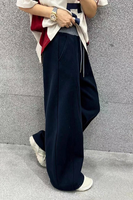 Color Fluid Wide Leg Fleece Sweat Pants