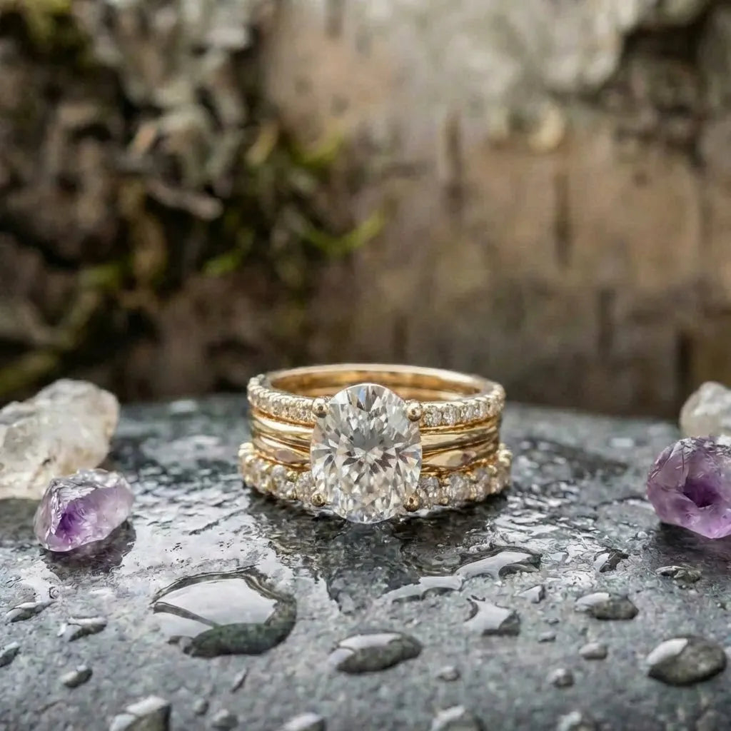 Vintage Zirconia Bright Ring Set