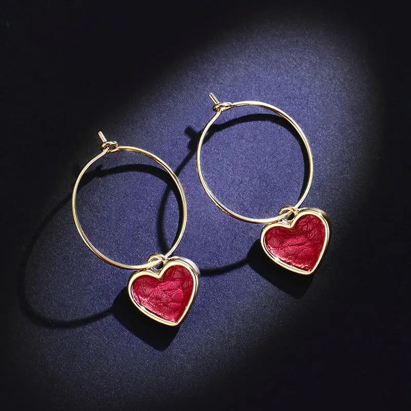 Romantic Red Heart Earrings
