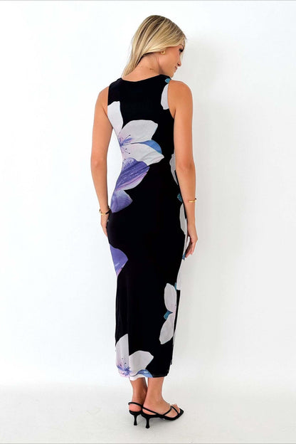 Print Waist Slimming Maxi Dress