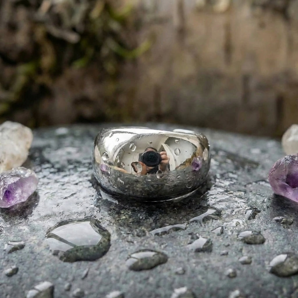 Elegant Silver Dome Ring