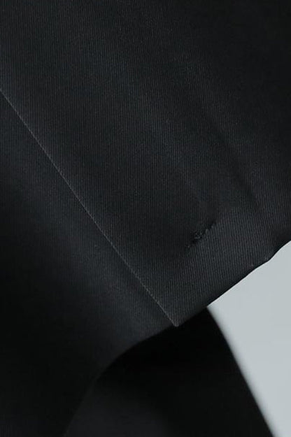 Black Double Breasted Long Blazer Overcoat