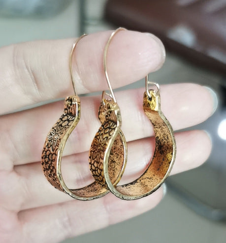 Textured Gold Hoop Earrings