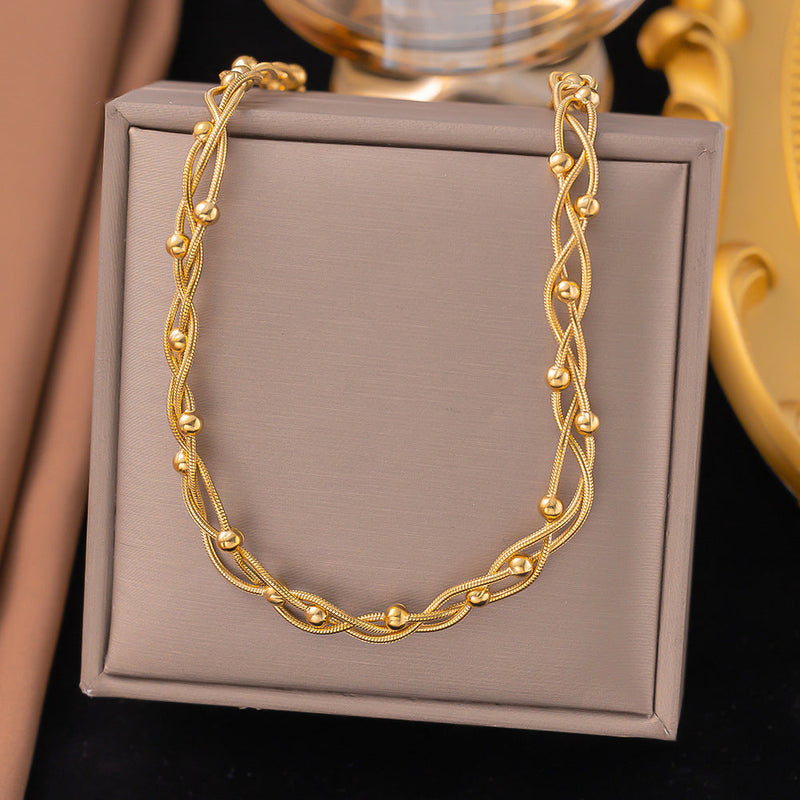Elegant Gold Twisted Necklace
