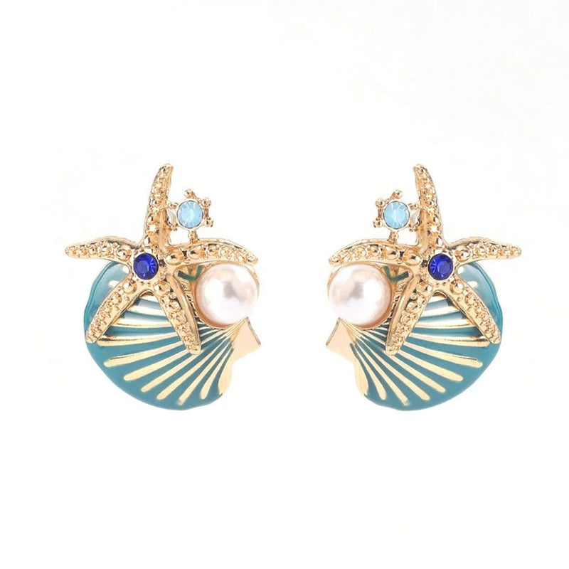 Vintage Starfish Pearl Earrings