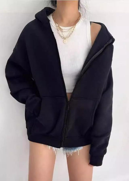 Cozy Zipper Hooded Cardigan Coat - Essential for