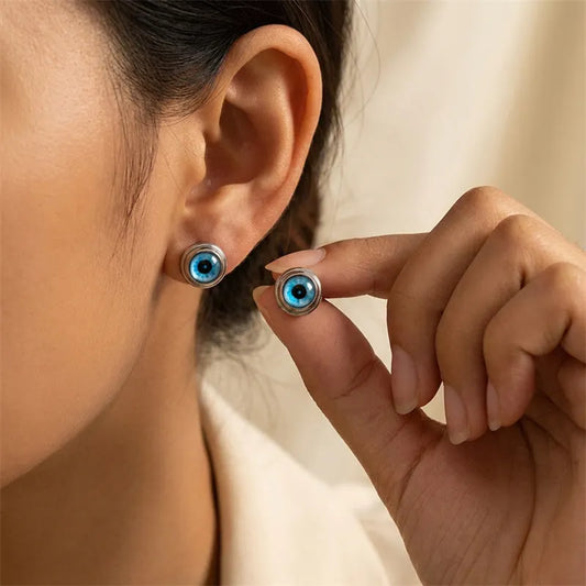 Blue Eye Stud Earrings