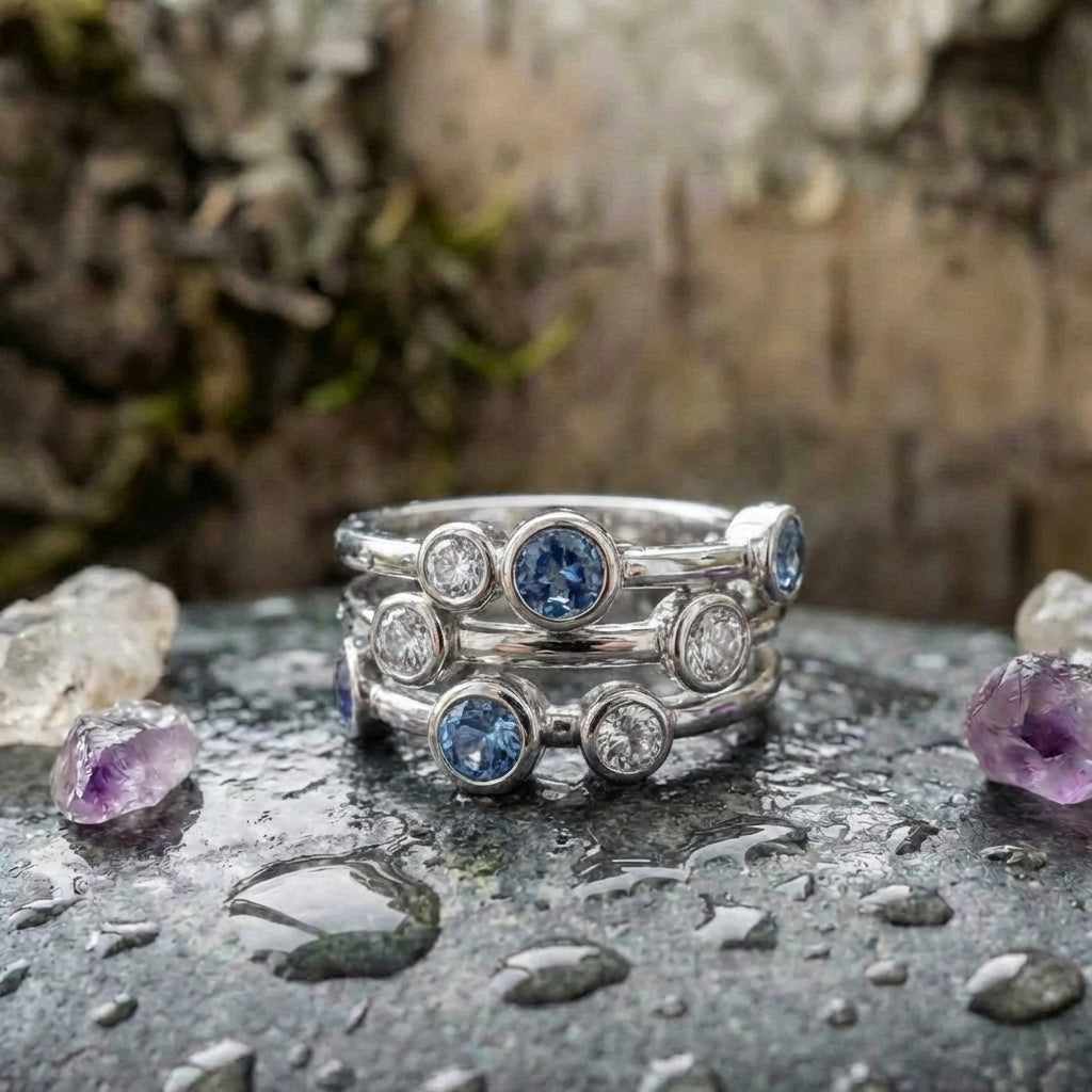 Elegant Blue Zircon Ring