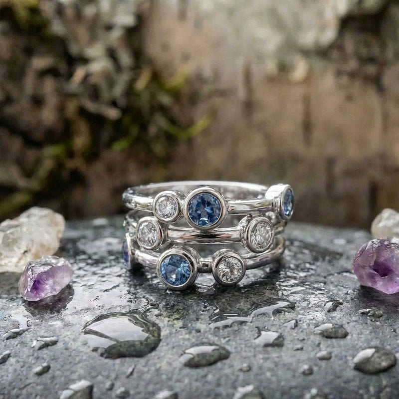 Elegant Blue Zircon Ring