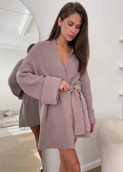 Belted Knit Sweater Coat