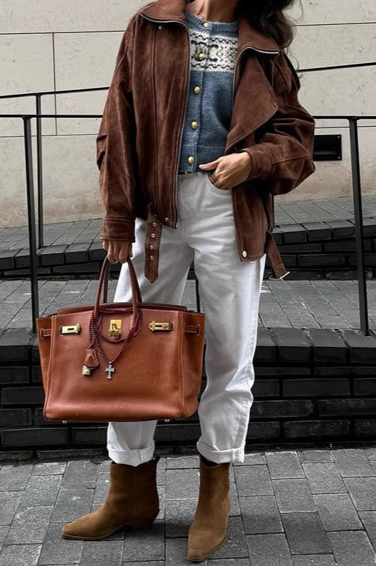 Loose Fit Brown Coat