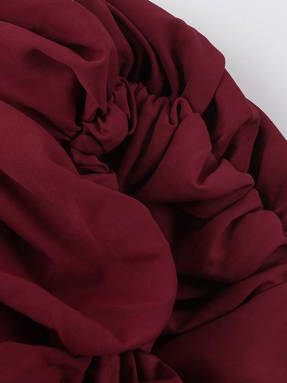 Long Sleeves Skinny Pleated Color Split-joint Round-neck Mini Dresses