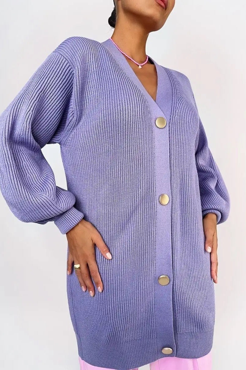 Color Relaxed Knit Cardigan