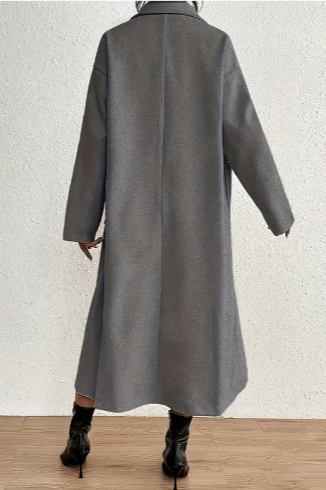 Minimalist Wool Collar Overcoat