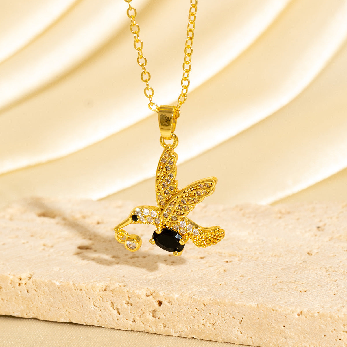 Gold Hummingbird Necklace