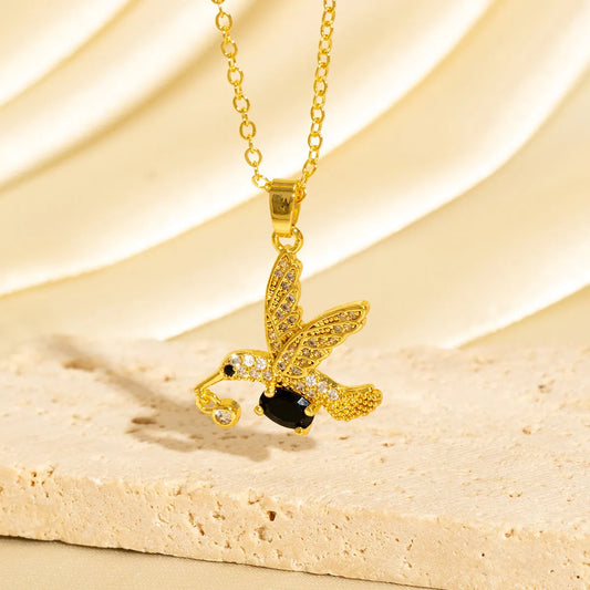 Gold Hummingbird Necklace