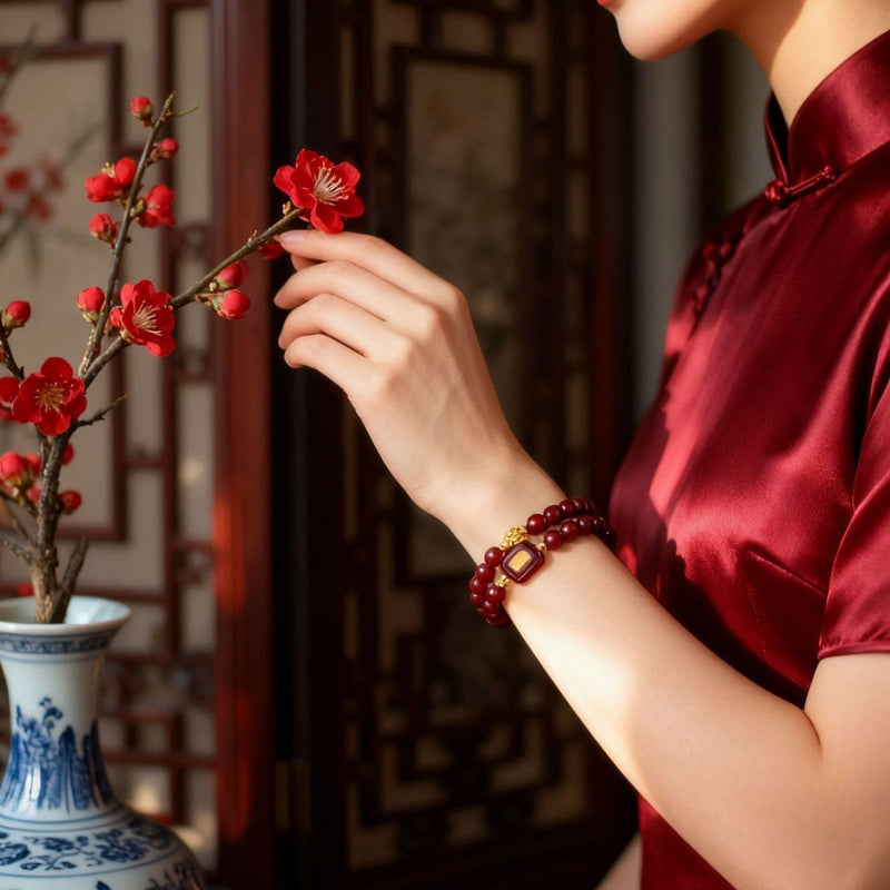 Elegant Garnet Bracelet