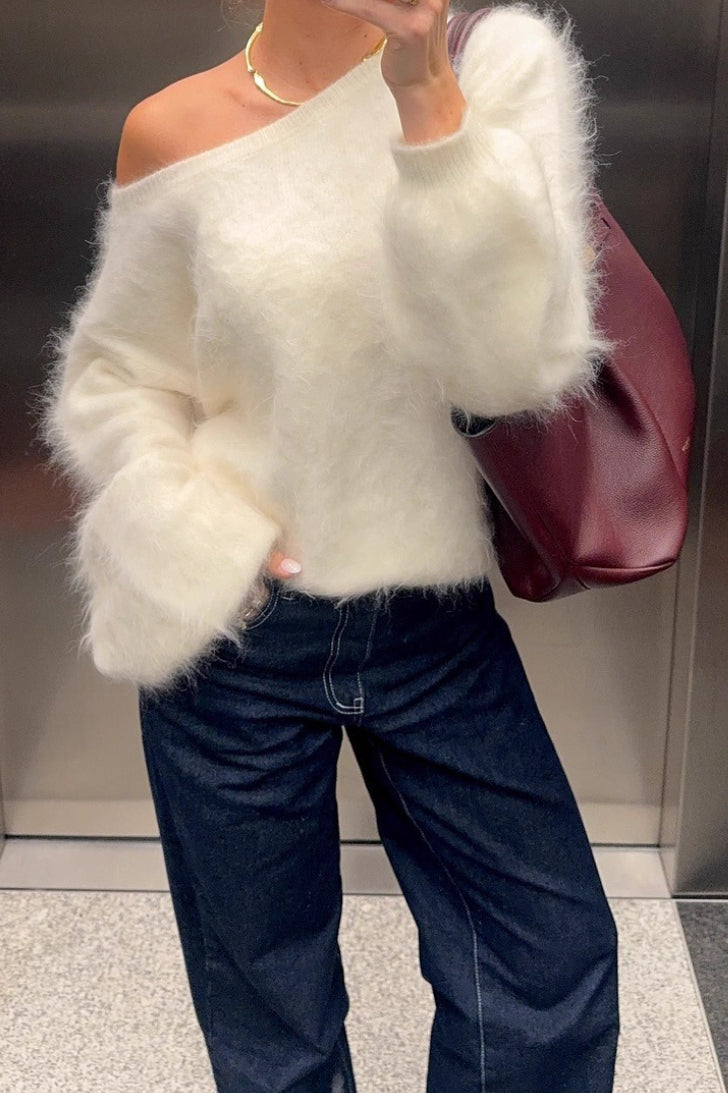 Soft Cozy Off-the-shoulder Sweater
