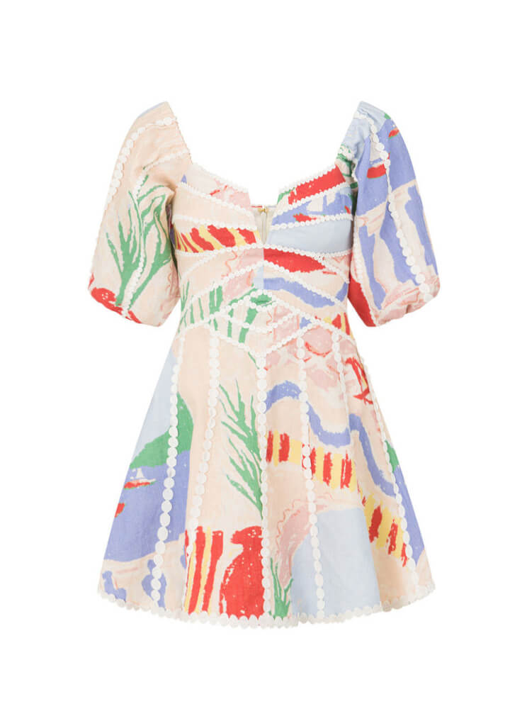 Modern Sophisticated Art Graffiti Print Mini Dress
