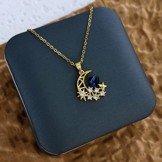 Celestial Moon Star Necklace
