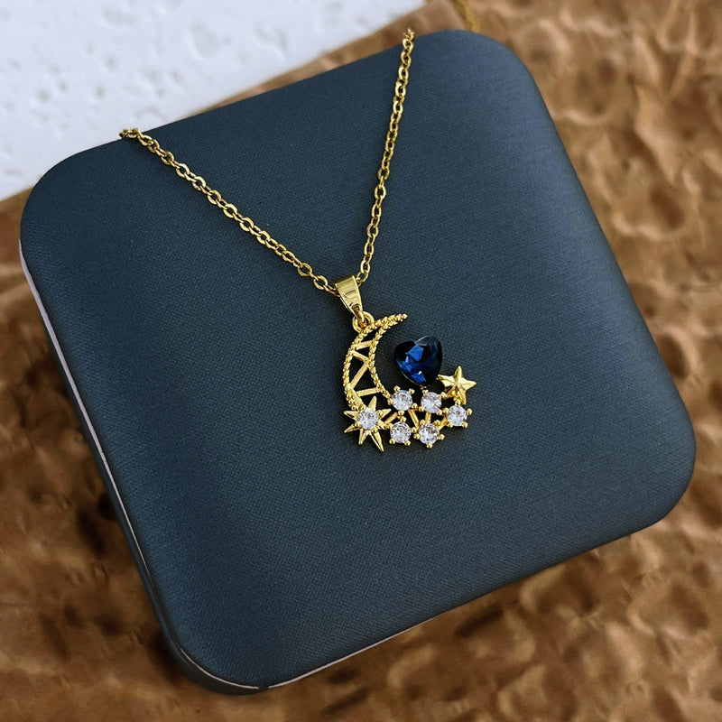 Celestial Moon Star Necklace