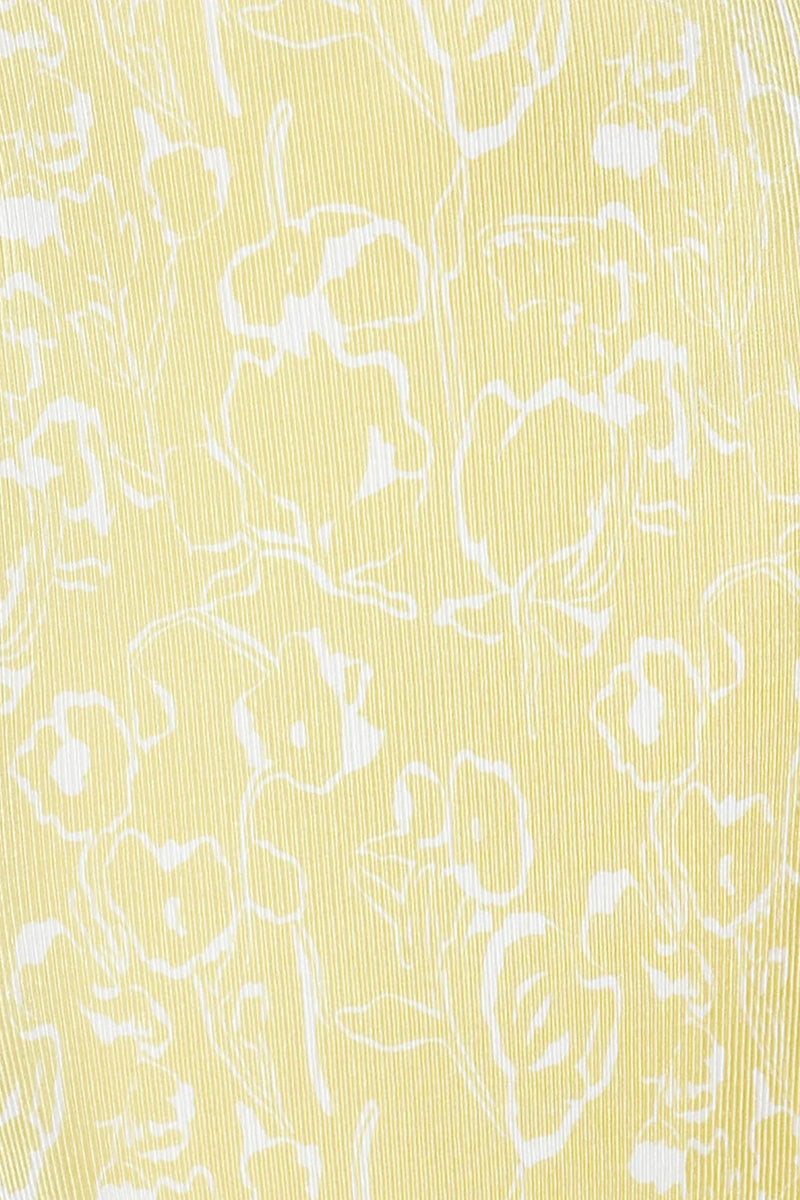 Sharp Style Strapless Plisse Maxi Dress Yellow