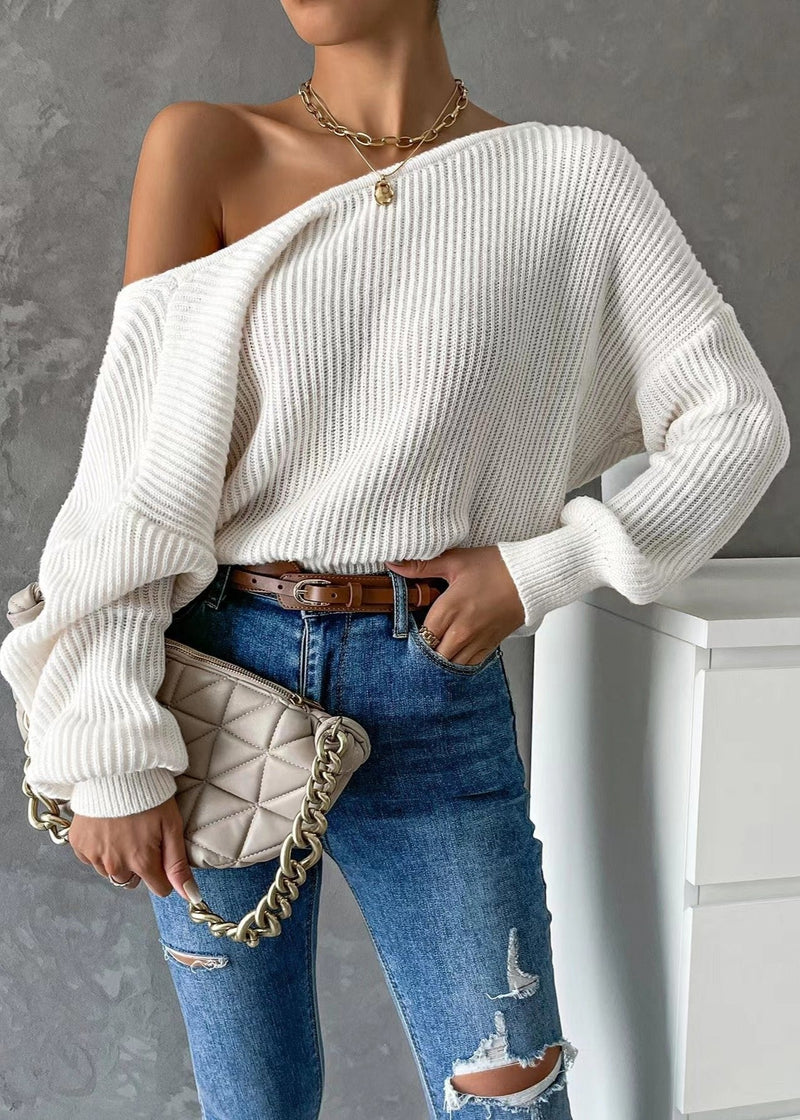 Backless Knitted Sweater - Soft Long Sleeve Design