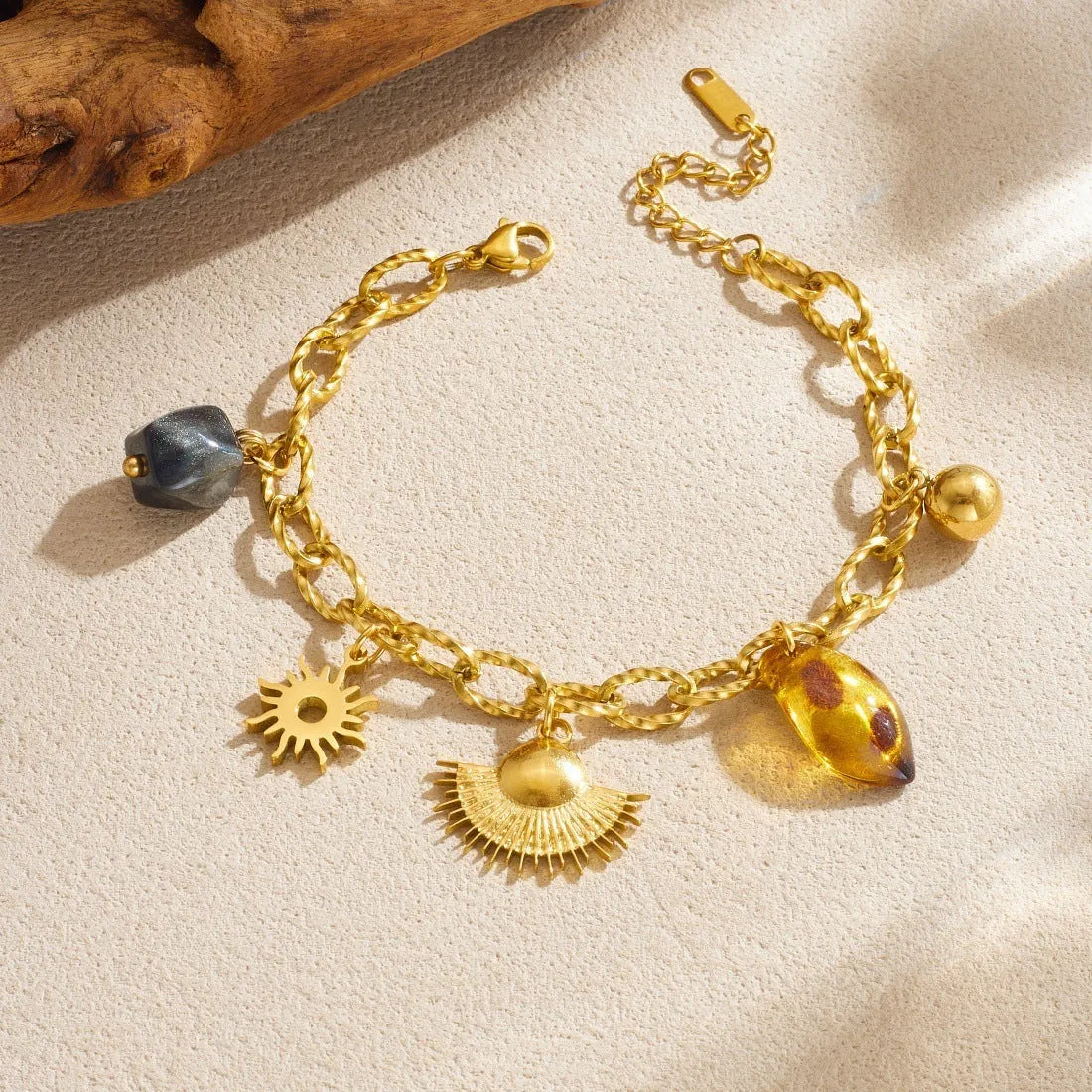 Statement Gold Charm Bracelet