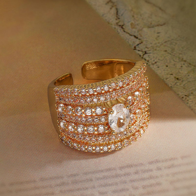 Statement Crystal Cuff Ring