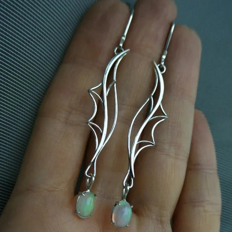 Vintage Wing Opal Earrings