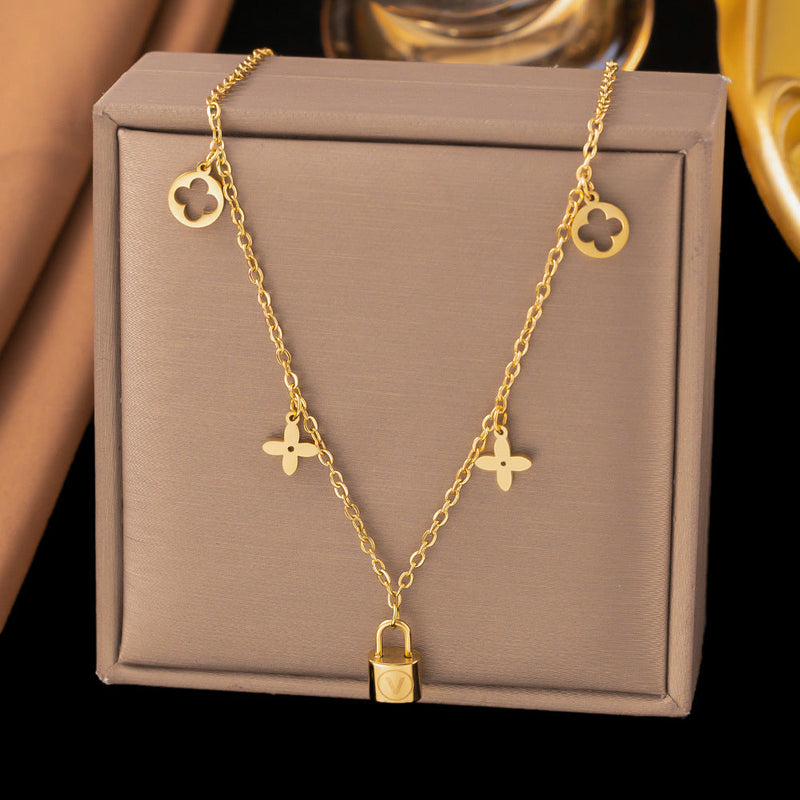 Gold Clover Charm Necklace