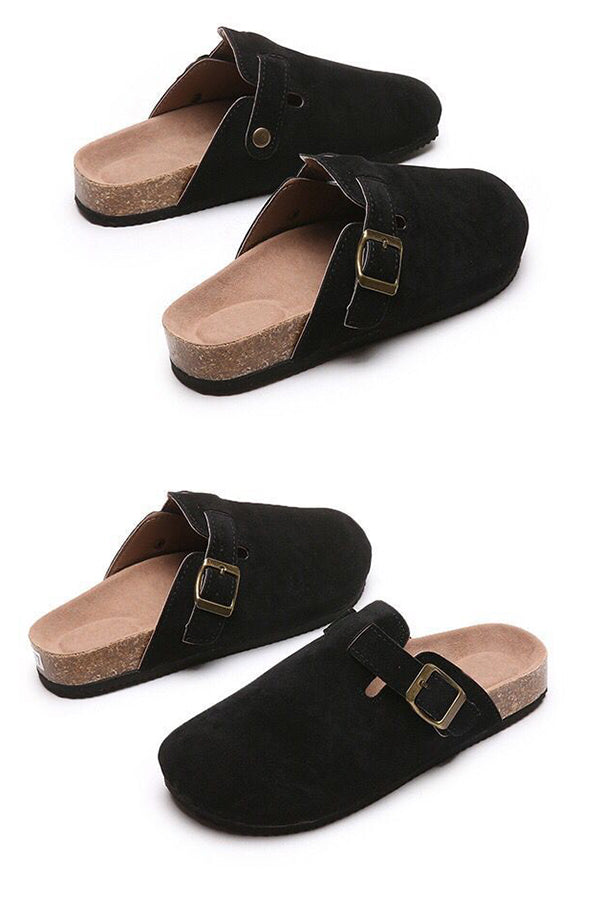 Flat Half Slippers Outer Wear Round Toe Half Slippers