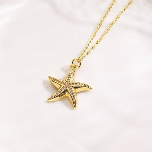 Gold Starfish Necklace