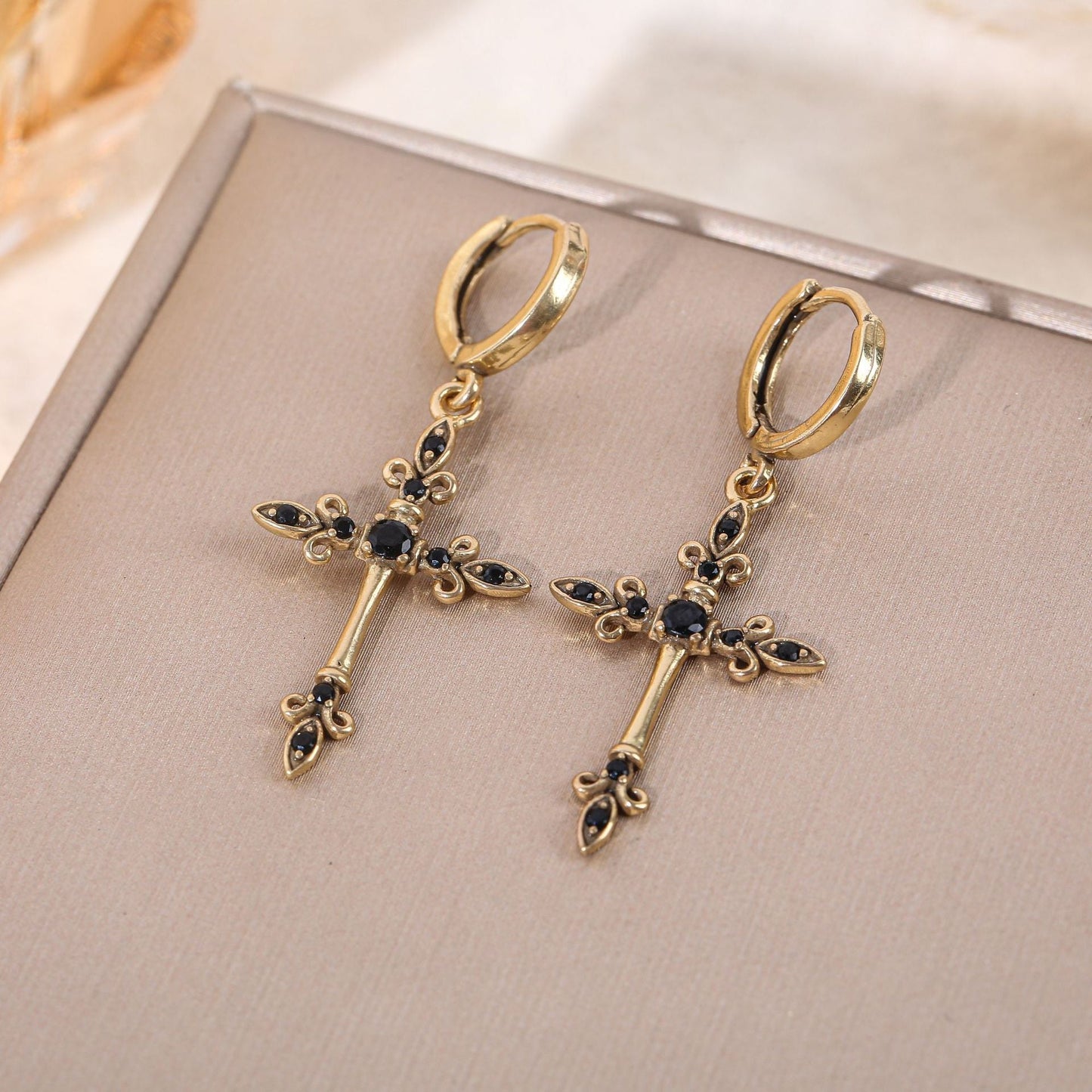 Vintage Cross Earrings