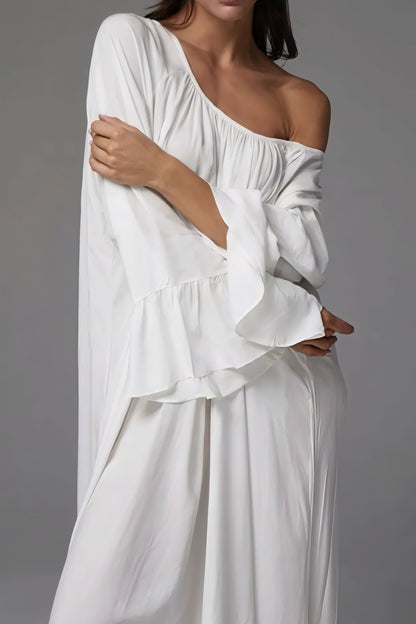 Loose Slouchy Flared Hem Maxi Dress
