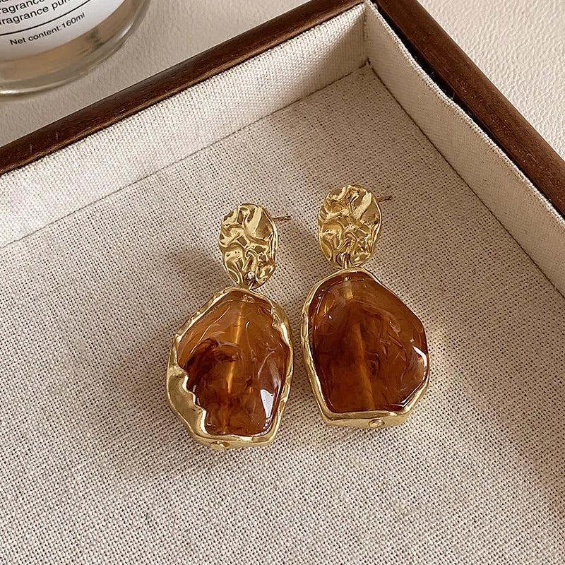 Amber Stone Earrings
