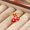 Elegant Red Cherry Ring