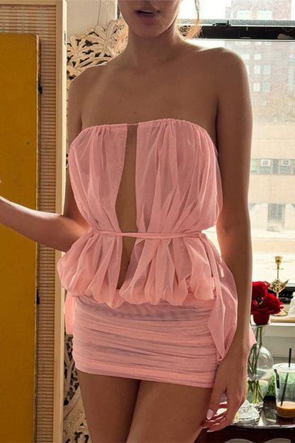 Halter Backless Bodycon V Neck Mini Dress